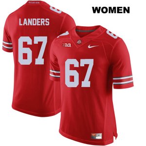 Women's NCAA Ohio State Buckeyes Robert Landers #67 College Stitched Authentic Nike Red Football Jersey DC20A34ML